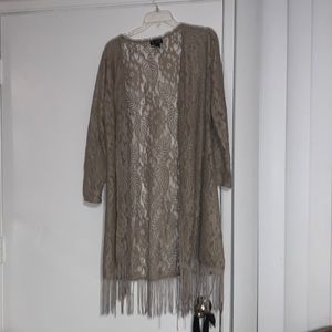 Lacey fringed floral printed jacket